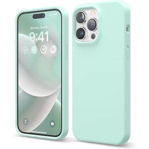 imageelago Compatible with iPhone 14 Pro Max Case Liquid Silicone Case Full Body Protective Cover Shockproof Slim Phone AntiScratch Soft Microfiber Lining 67 inch RedAqua Sky