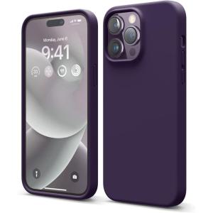 imageelago Compatible with iPhone 14 Pro Max Case Liquid Silicone Case Full Body Protective Cover Shockproof Slim Phone AntiScratch Soft Microfiber Lining 67 inch RedDeep Purple