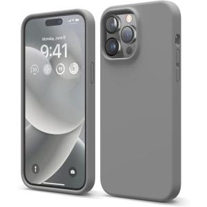 imageelago Compatible with iPhone 14 Pro Max Case Liquid Silicone Case Full Body Protective Cover Shockproof Slim Phone AntiScratch Soft Microfiber Lining 67 inch RedDark Grey