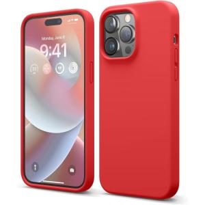 imageelago Compatible with iPhone 14 Pro Max Case Liquid Silicone Case Full Body Protective Cover Shockproof Slim Phone AntiScratch Soft Microfiber Lining 67 inch RedRed