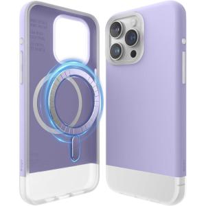 imageelago Compatible with iPhone 15 Pro Max Case Compatible with MagSafe Glide Case Full Body Protective Cover Shockproof Slim Phone Case 67 inch Top Stone  Bottom Medium GreyTop Purple  Bottom Clear