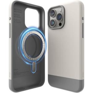 imageelago Compatible with iPhone 15 Pro Max Case Compatible with MagSafe Glide Case Full Body Protective Cover Shockproof Slim Phone Case 67 inch Top Stone  Bottom Medium GreyTop Stone  Bottom Medium Grey