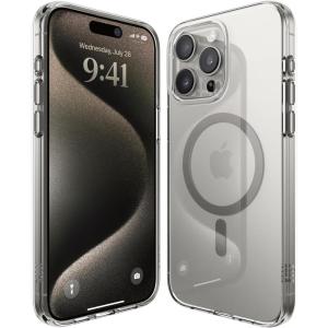 imageelago Magnetic Hybrid Clear Case Compatible with iPhone 15 Pro Max Case Compatible with MagSafe 67quot US Military Grade Drop Protection PC  TPU Hybrid Technology Reduced Yellowing BlackMedium Grey