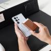 imageelago Magnetic Wallet for Samsung Galaxy S25 Ultra Plus Edge Z Fold 7 ampamp S24 Series  Durable Vegan Leather Compatible with MagSafe  3 Cards Secure Phone Card Holder BrownBrown