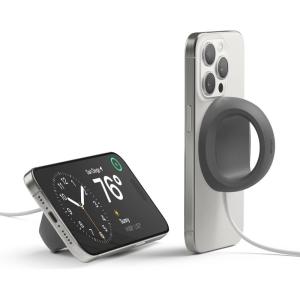 imageelago Grip Stand Compatible with MagSafe Charger Phone Holder Compatible with iPhone 1615141312 Series Designed for Nightstand Mode Charging Cable Not Included Lovely PinkDark Grey
