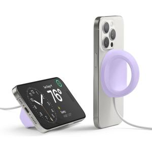 imageelago Grip Stand Compatible with MagSafe Charger Phone Holder Compatible with iPhone 1615141312 Series Designed for Nightstand Mode Charging Cable Not Included Lovely PinkLavender