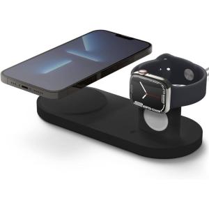 imageelago W Stand Designed for MagSafe Charger Stand for All Apple Watch Chargers iPhone 15 14 13 12 SeriesAirPods Pro AirPods Pro 2 AirPods 3  Black Charging Cable Not IncludedBlack