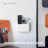 imageelago Universal Remote Holder Mount Compatible with Apple TV and All Other Control Devices  Adhesive Tape or Screw Mounting Options Available Wired Charging Small 3rd ampamp 2nd Gen WhiteWhite