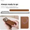 image:imageelago Magnetic Vegan Leather Wallet Card Holder 4Cards Compatible with MagSafe for iPhone Series  Secure Phone Wallet Scratch and Damage Protection Light GreyBrown