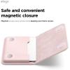 image:imageelago Magnetic Vegan Leather Wallet Card Holder 4Cards Compatible with MagSafe for iPhone Series  Secure Phone Wallet Scratch and Damage Protection Light GreyLovely Pink