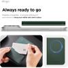 image:imageelago Magnetic Vegan Leather Wallet Card Holder 4Cards Compatible with MagSafe for iPhone Series  Secure Phone Wallet Scratch and Damage Protection Light GreyDark Green