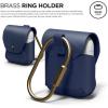 image:imageelago Genuine Leather Case Compatible with AirPods 1 Case and Compatible with AirPods 2 Case Natural Cowhide Leather Case with Brass Ring Holder Supports Wireless Charging RedJean Indigo