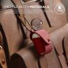 image:imageelago Genuine Leather Case Compatible with AirPods 1 Case and Compatible with AirPods 2 Case Natural Cowhide Leather Case with Brass Ring Holder Supports Wireless Charging RedRed