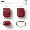 image:imageelago Genuine Leather Case Compatible with AirPods 1 Case and Compatible with AirPods 2 Case Natural Cowhide Leather Case with Brass Ring Holder Supports Wireless Charging RedRed