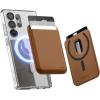 image:imageelago Magnetic Wallet for Samsung Galaxy S26 Ultra Plus Edge Z Fold 7 amp S25 Series  Durable Vegan Leather Compatible with MagSafe  3 Cards Secure Phone Card Holder BlackBrown