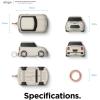 image:imageelago Mini Car AirPods Case with Keychain Compatible with AirPods 1 and 2 Headlights and Taillights Glow in The Dark Patent Registered Classic WhiteClassic White