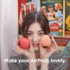 image:imageelago Peach Cover Compatible with Apple AirPods Case 3D Cute Design Case Cover with Keychain Peach US Patent RegisteredRed