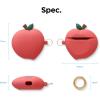 image:imageelago Peach Cover Compatible with Apple AirPods Case 3D Cute Design Case Cover with Keychain Peach US Patent RegisteredRed