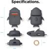 image:imageelago Shark Case Cover Compatible with Apple AirPods Case  Cute 3D Design Cover with Keychain for Apple AirPods 2 1 Baby MintDark Grey