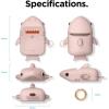 image:imageelago Shark Case Cover Compatible with Apple AirPods Case  Cute 3D Design Cover with Keychain for Apple AirPods 2 1 Baby MintSand Pink