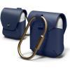 image:imageelago Genuine Leather Case Compatible with AirPods 1 Case and Compatible with AirPods 2 Case Natural Cowhide Leather Case with Brass Ring Holder Supports Wireless Charging RedJean Indigo
