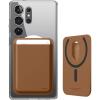 image:imageelago Magnetic Wallet for Samsung Galaxy S26 Ultra Plus Edge Z Fold 7 amp S25 Series  Durable Vegan Leather Compatible with MagSafe  3 Cards Secure Phone Card Holder BlackBrown