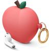 image:imageelago Peach Cover Compatible with Apple AirPods Case 3D Cute Design Case Cover with Keychain Peach US Patent RegisteredRed