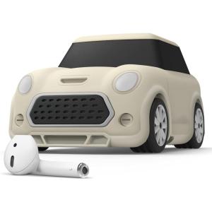 image:imageelago Mini Car AirPods Case with Keychain Compatible with AirPods 1 and 2 Headlights and Taillights Glow in The Dark Patent Registered Classic WhiteClassic White
