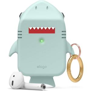 image:imageelago Shark Case Cover Compatible with Apple AirPods Case  Cute 3D Design Cover with Keychain for Apple AirPods 2 1 Baby MintBaby Mint