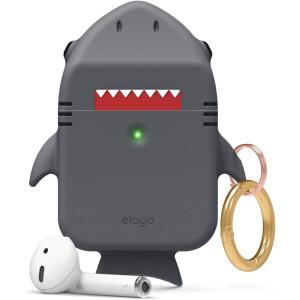image:imageelago Shark Case Cover Compatible with Apple AirPods Case  Cute 3D Design Cover with Keychain for Apple AirPods 2 1 Baby MintDark Grey