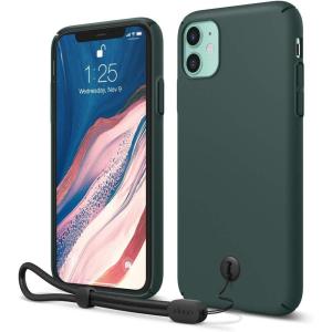 image:imageelago iPhone 11 Slim Fit Case with Attachable Wrist StrapLanyard Slim Light Matte Coating Camera and Screen Protection Designed for iPhone 11 Case Midnight Green
