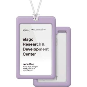 image:imageelago ID4 ID Card Holder BodyJean IndigoStrapBlack  Two Card StorageClear ID WindowMinimalisticLight Weight Badge Holder  for ID Cards amp Credit CardsBodylavender  Straptransparency