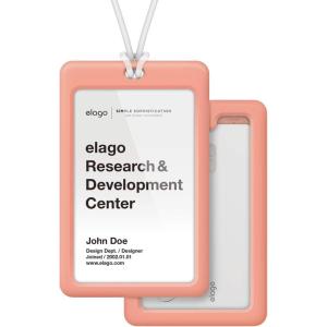image:imageelago ID4 ID Card Holder BodyJean IndigoStrapBlack  Two Card StorageClear ID WindowMinimalisticLight Weight Badge Holder  for ID Cards amp Credit CardsBodypeach  Straptransparency