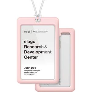 image:imageelago ID4 ID Card Holder BodyJean IndigoStrapBlack  Two Card StorageClear ID WindowMinimalisticLight Weight Badge Holder  for ID Cards amp Credit CardsBodylovely Pink  Straptransparency