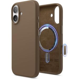 image:imageelago for iPhone 17 Pro Max Case Premium Magnetic Silicone Case Compatible with MagSafe Liquid Silicone Material Protective Cover Shockproof Slim Phone 69 inch BlackBrown
