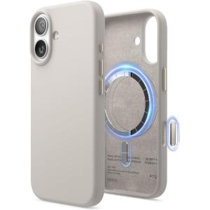 image:imageelago for iPhone 17 Pro Max Case Premium Magnetic Silicone Case Compatible with MagSafe Liquid Silicone Material Protective Cover Shockproof Slim Phone 69 inch BlackStone