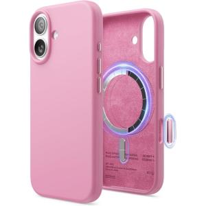 image:imageelago for iPhone 17 Pro Max Case Premium Magnetic Silicone Case Compatible with MagSafe Liquid Silicone Material Protective Cover Shockproof Slim Phone 69 inch BlackHot Pink