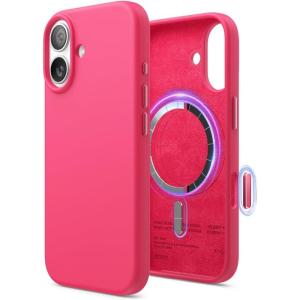image:imageelago for iPhone 17 Pro Max Case Premium Magnetic Silicone Case Compatible with MagSafe Liquid Silicone Material Protective Cover Shockproof Slim Phone 69 inch BlackIce Red