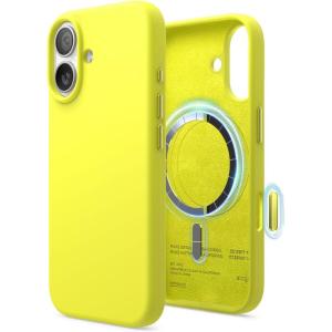 image:imageelago for iPhone 17 Pro Max Case Premium Magnetic Silicone Case Compatible with MagSafe Liquid Silicone Material Protective Cover Shockproof Slim Phone 69 inch BlackNeon Yellow