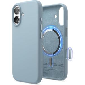 image:imageelago for iPhone 17 Pro Max Case Premium Magnetic Silicone Case Compatible with MagSafe Liquid Silicone Material Protective Cover Shockproof Slim Phone 69 inch BlackSky Blue