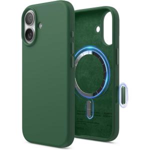 image:imageelago for iPhone 17 Pro Max Case Premium Magnetic Silicone Case Compatible with MagSafe Liquid Silicone Material Protective Cover Shockproof Slim Phone 69 inch BlackAlpine Green