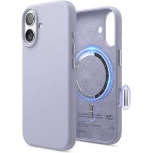 image:imageelago for iPhone 17 Pro Max Case Premium Magnetic Silicone Case Compatible with MagSafe Liquid Silicone Material Protective Cover Shockproof Slim Phone 69 inch BlackPurple