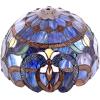 imageWERFACTORY Tiffany Pendant Light Fixture Blue Purple Cloud Stained Glass Hanging Lamp Wide 12 Inch Height 32 Inch S558 Series
