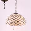 imageWERFACTORY Tiffany Pendant Light Fixture Cream Amber Bead Stained Glass 16 Inch Hanging Lamp Wide 16 Inch Height 40 Inch S005 Series