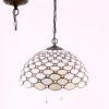 imageWERFACTORY Tiffany Pendant Light Fixture Cream Amber Bead Stained Glass 16 Inch Hanging Lamp Wide 16 Inch Height 40 Inch S005 Series