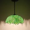 imageWERFACTORY Tiffany Pendant Light Fixture Green Wisteria Stained Glass Hanging Lamp Wide 16 Inch Height 40 Inch S523 Series