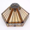 imageWERFACTORY Tiffany Pendant Light Fixture Yellow Hexagon Stained Glass 12 Inch Mission Hanging Lamp Wide 12 Inch Height 32 Inch S011 Series