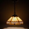 imageWERFACTORY Tiffany Pendant Light Fixture Yellow Hexagon Stained Glass 12 Inch Mission Hanging Lamp Wide 12 Inch Height 32 Inch S011 Series