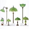 imageWERFACTORY Tiffany Pendant Light Plug in Green Wisteria Stained Glass 12 Inch Hanging Lamp Decor Island Kitchen Bar Hallway Dining Bedroom Entryway Home Office S523 Series