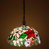 imageWERFACTORY Tiffany Pendant Light Plug in Hummingbird Amber Stained Glass 12 Inch Hanging Lamp S101 Series